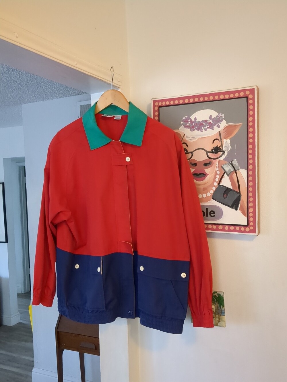 Vintage Color Block 80s Jacket